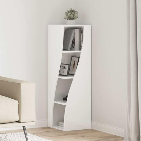 vidaXL  Corner Cabinet  High Gloss White 32 x 32 x 102 cm