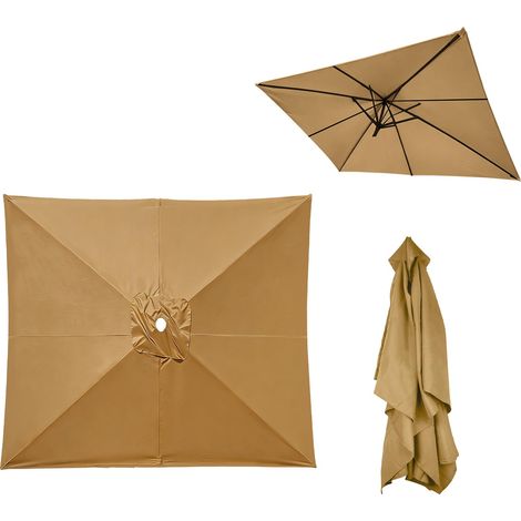 Toile de Rechange pour Parasol 3x3m Carré-Toile Parasol 6 Baleines avec Protection UV30+-Tissu de Remplacement Robuste pour Jardin,Terrasse et Marché (1/5)