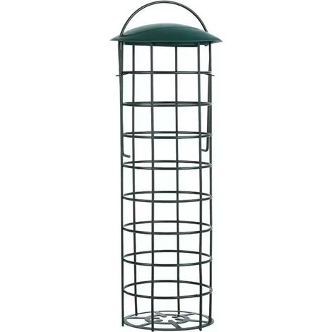 mangeoire pour oiseaux 24081 avec quatre boules à mésanges, mangeoire rechargeable pour oiseaux sauvages, noire, plastique, lot de 1 (1 x 360 g)(Globules graisseux exclus)