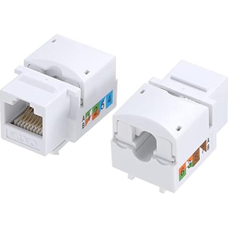 Lot de 10 prises murales Ethernet Keystone Cat6 compatibles Cat5/5e/6 (1/4)