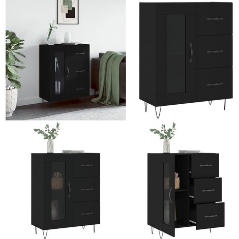 Sideboard Schwarz 69,5x34x90 cm Holzwerkstoff - Schreibtisch - Wohnzimmermöbel - Sideboard Schwarz - Regal - Aufbewahrung - Home & Living (1/5)