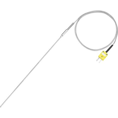 Thermocouple de Type K avec Fiche, Sonde de Capteur de Température -50 à 1100°C (-58 à 2012°F) en Acier Inoxydable, Fil de 1x455mm 3,3Pieds (1/5)