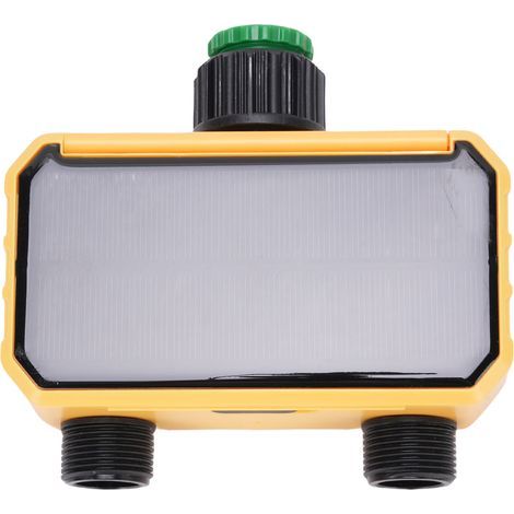 Minutero de riego solar, 2 salidas, sincronización automática, retardo de la lluvia, para riego del jardín y del curso (1/5)