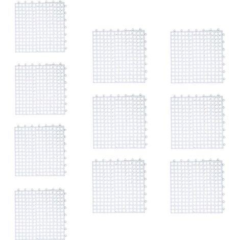 Tapis de sol emboîtable pour cuisine et salle de bain, tapis de toilette ajouré avec drainage, antidérapant, blanc, idéal pour hôtels, restaurants et maisons. (1/4)