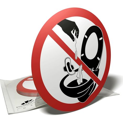 Autocollant pour cuvette de toilettes - Ne rien jeter dans les WC - 20 stickers ronds - 9,5cm (1/5)