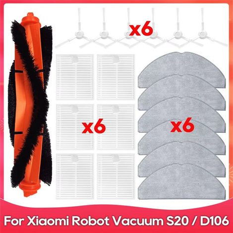 Kit di ricambi per robot aspirapolvere S20/D106, spazzola laterale principale, filtro HEPA, panno per la pulizia, accessori (1/2)