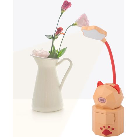 Lampe de bureau flexible universelle à motif dessin animé, rechargeable par USB, avec protection des yeux, idéale pour la lecture et l'apprentissage des étudiants. Elle offre un rangement créatif et s (1/5)