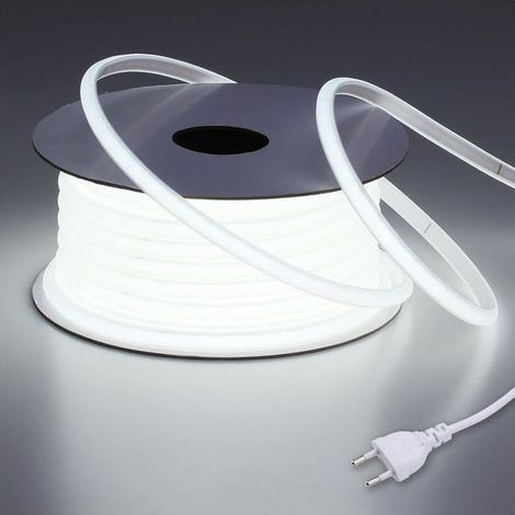 220V Ruban LED COB Exterieur Etanche 10M 6000K Blanc Froid,Flex Découpable IP65 Bande LED Étanche Sans Transformateur, Prise Incluse, pour Chantier (1/5)
