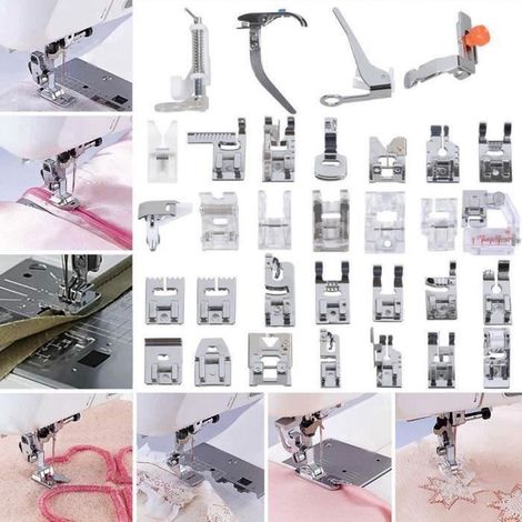 32pcs Kit Pied Presseur Machine à coudre Metal Pièces de rechange pied de biche Pour Domestique Couture avec Boite (1/3)