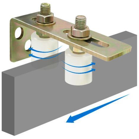 Roulette de guidage pour porte coulissante – Nylon industriel – Guide simple à 2 rouleaux – Résistante à l'usure pour une installation facile (1/4)