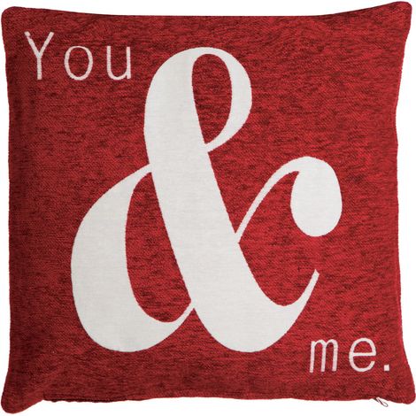 Premier Housewares Words 'You & Me' Red Cushion