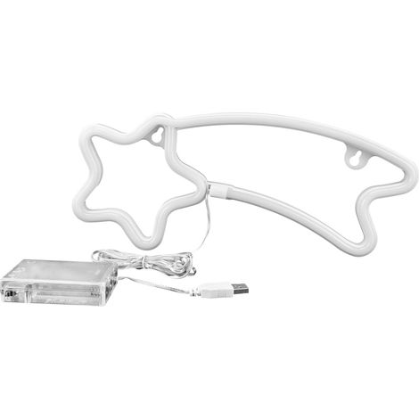 Luce calda meteora al neon – USB/batteria – decorazione da parete – camera da letto/cameretta dei bambini/soggiorno/matrimonio/compleanno (1/5)