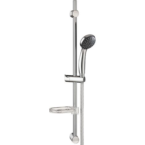 Colonne Barre de douche chromee entraxe reglable 70 cm douchette monojet mobile (1/4)