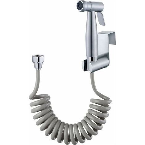 Kit de Bidet de Toilette de haute qualité, avec crochet de réservoir d\\\'eau et tuyau de douche flexible télescopique en ABS de 59\\" pour l\\\'hygiène personnelle quotidienne (Gris) (1/5)