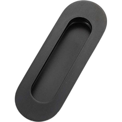 Poignée invisible en acier inoxydable pour tiroir de meuble, intégrée, noire et ronde. (1/5)