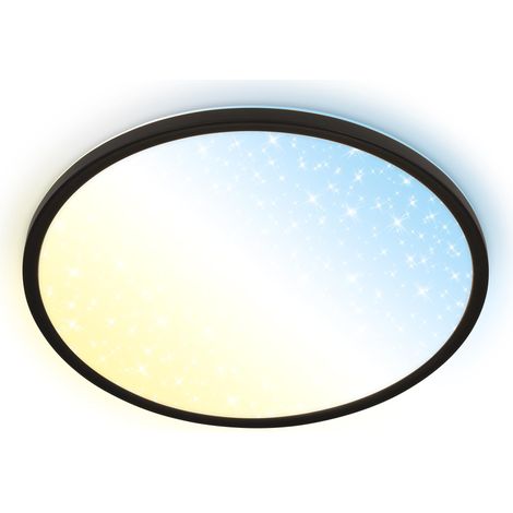 Panneau LED avec télécommande, intensité lumineuse variable, ciel étoilé, CCT blanc chaud à blanc froid, lustre salon, lustre chambre, luminaire plafonnier, 37,5x4,5 cm, noir (1/5)