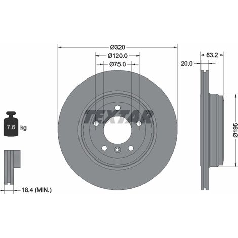 Lot de 2 Disques de frein Textar 92122703 BMW 34216753215 34216772085 6753215