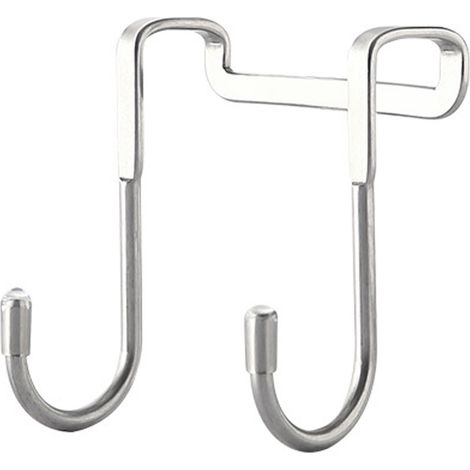Crochet double en S acier inoxydable pour porte, tiroir, placard, rangement mural arrière de porte (1/5)