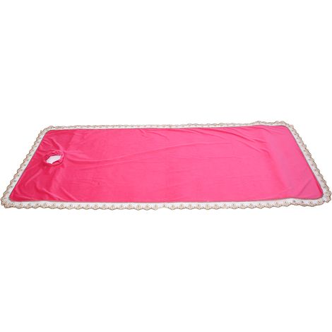 Table de massage professionnelle housse avec trou, drap de couverture lit spa, rouge rose, pour salon de beauté (1/5)