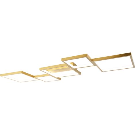QAZQA Lampada da soffitto lejo - Design - Alluminio,Acciaio,Plastico - Oro/Ottone - Allungato (non sostituibile) LED Max. 5 x 46 Watt (1/4)