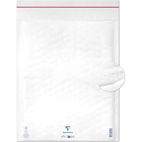 Clairefontaine 7358C - Confezione da 10 buste Bianche imbottite di Pluriball 350x470 mm - 90g/m²