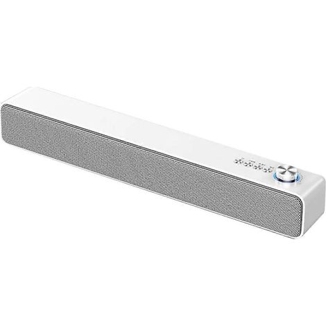 Barre de son Bluetooth avec caisson de basses, enceinte sans fil pour TV et musique, blanche (1/5)