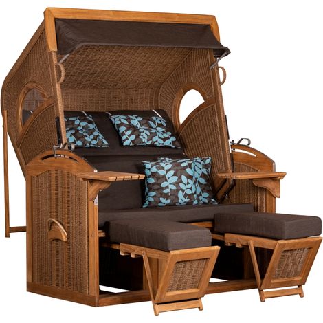 deVries Strandkorb PURE® MADURA XXL PE Des. 469 tw. hyacinth 145 x 85 x 180 cm