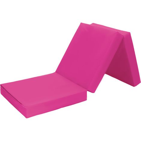 Loft 25 - Matelas pliant pour invités pour salon, matelas de lit Z résistant à l'eau pour chambre à coucher, matelas futon d'intérieur, matelas léger pour adultes et enfants - Rose (1/5)