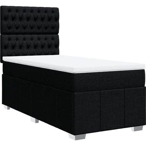 Maison Exclusive - Giroletto a Molle con Materasso Nero 80x200 cm inTessuto (1/5)