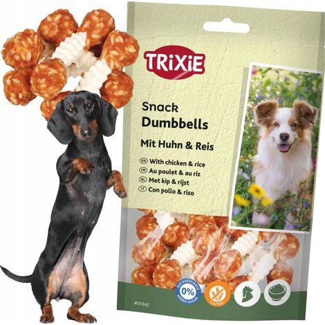 OS DENTAIRES pour chiens au poulet DENTA FUN haltères à mâcher 6 pièces (1/5)