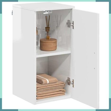Meuble de salle de bain - 883348 - Blanc brillant - 30 x 31,5 x 61 cm - 2 portes (1/5)
