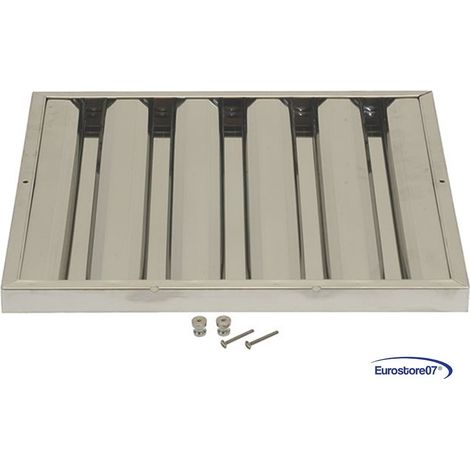 FILTRO CAPPA PROFESSIONALE A LABIRINTO ACCIAO INOX AISI 304   400x400x25 mm