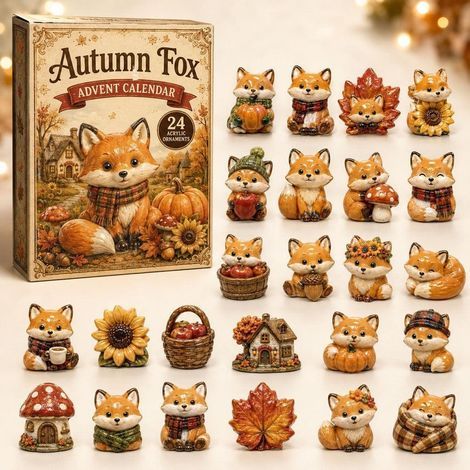 Renard d'automne calendrier avent 2026 2D boîte surprise
