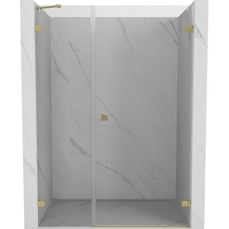 Mexen Lunar-B porte de douche battante droite 145 cm, transparent, or brossé - 832S-145-050-55-00-P (1/5)