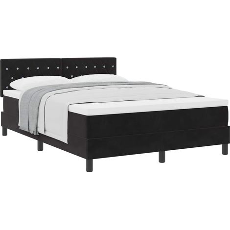 Maison Exclusive - Letto a molle con materasso Nero 160 x 200 cm Velluto (1/5)