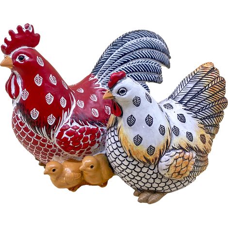 Signes Grimalt Gallo Gallina Pulcino Animali Gallina Rossa Figura 12x15x12 cm