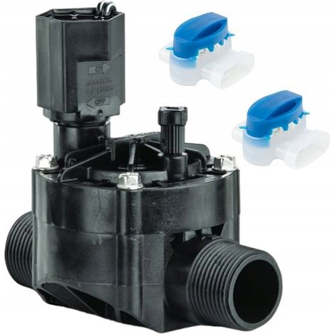 Válvula solenoide Rain Bird HV de 1" GZ y 2 conectores de hidrogel. (1/5)