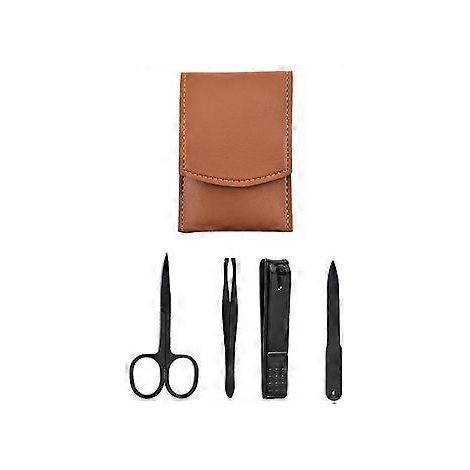 Kit de coupe-ongles en acier inoxydable pour femmes, outils de soin des ongles, kit de toilettage professionnel, marron foncé. (1/3)