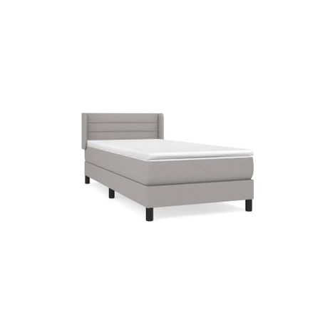 Sommier à lattes de lit avec matelas Gris clair 100x200 Tissu (1/5)