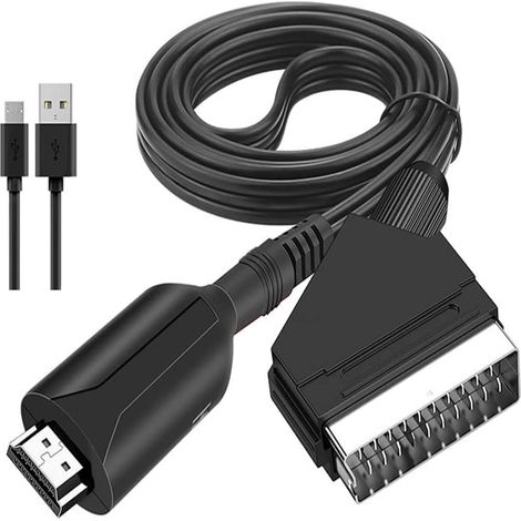 1 Convertisseur HDMI vers SCART, Adaptateur Audio Vidéo, Compatible Décodeur Console Jeu, Support PAL NTSC (1/5)