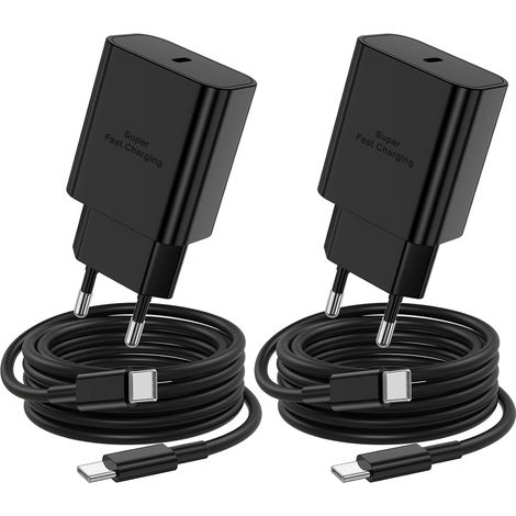45W Chargeur USB C Câble Rapide pour S26 S25 S24 S23 S22 Ultra FE A56/55/54/36/16/Note, Tab S/A11/10/9 5G, Super Fast USB C Prise Chargeur Adaptateur Secteur avec Type C Cable de 2m (1/5)