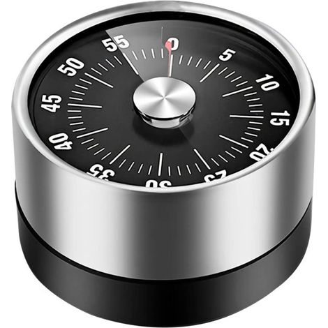 Minuteur mécanique en acier inoxydable pour étudiants, gestion du temps, minuteur de cuisine portable (1/5)
