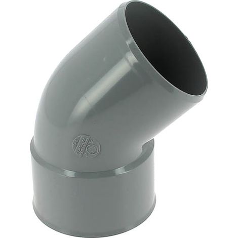 Nicoll – Coude PVC évacuation 45° mâle-femelle Ø80 – Raccord évacuation en PVC lisse – Circonférence femelle pour emboîtement facile