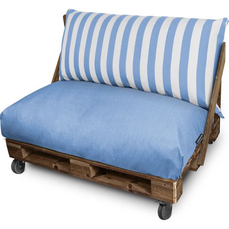 Coussin pour palette Toldotex Bleu Ciel Dossier d’angle 65x45x25 (uni) Bleu Ciel