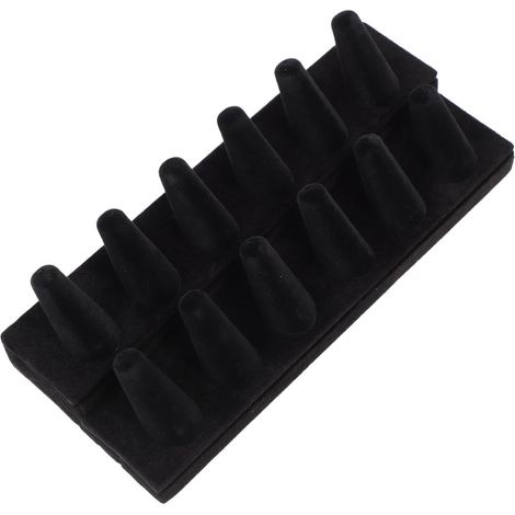 Présentoir à Bijoux Doigts en Résine Noire, Porte-bagues Créatif à Double Couche pour Organisation Rapide et Exposition Élégante la Maison (1/5)