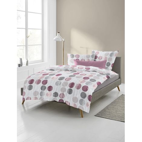 Bierbaum Biancheria da letto 4153, in flanella, disegnata in Germania, Fraise 60, 155 x 220 + 80 x 80 cm, dimensioni comfort (1/5)