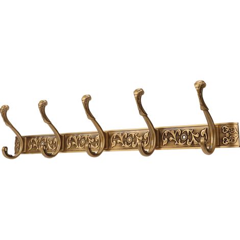 Porte-manteau mural pour vêtements, manteaux et chapeaux, fixé derrière une porte, style vintage, en aluminium, quincaillerie (1/5)