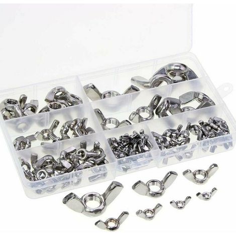 Écrous à Oreilles, Acier Inoxydable 304 Filetage Métrique Écrous pouce Écrous Papillon M3-M12,100pcs,de DEBUNS (1/5)