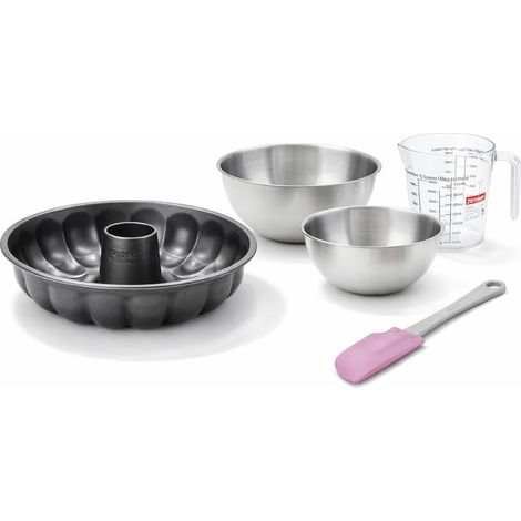 Set de 5 ustensiles de pâtisserie moule à gâteaux bol spatule pâtisserie et verre doseur Black metallic Black mettallic Zenker Black mettallic (1/5)