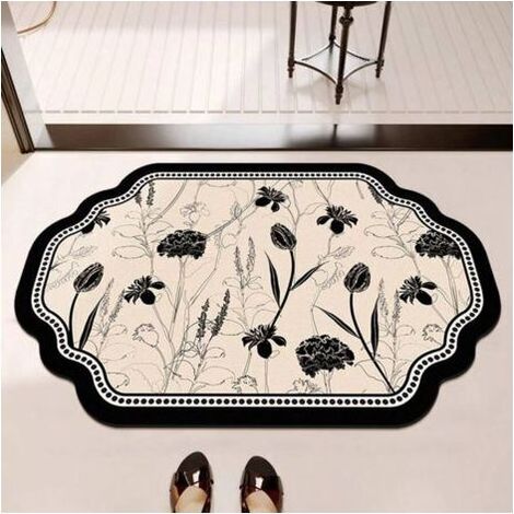 Tapis de bain absorbant, tapis stimulant la dopamine, tapis de porte antidérapant, tapis de bain – 40 x 60 cm – citron (1/3)